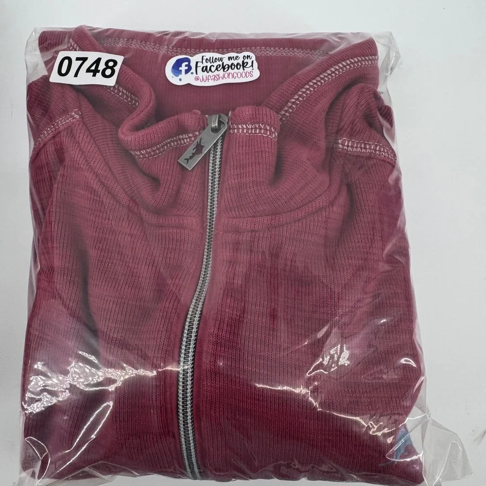 Tommy Bahama Mens Large Red‎ Pima Cotton Tencel Quarter Zip Pullover Sweater